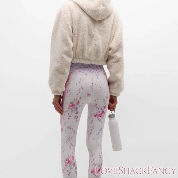 LoveShackFancy **NWOT** Darcelle Sherpa Bomber Cropped Jacket Cream De Macaron - Picture 4 of 12